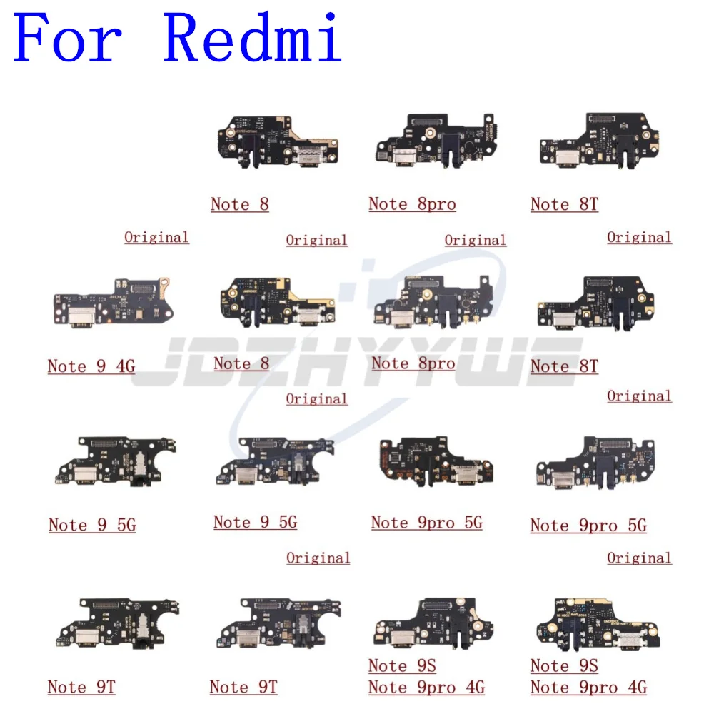 

USB Charging Dock For Xiaomi Redmi Note 9 Pro 4G/5G 8 8T 9T Charger Board Connector Port Flex Cable Microphone Type C Tail Plug