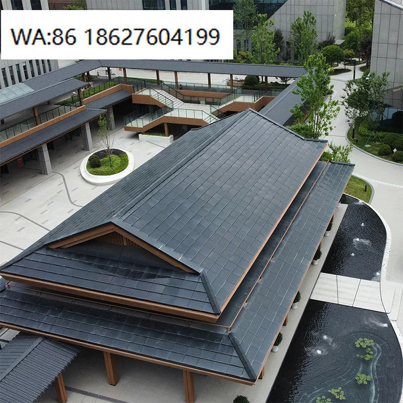 Solar Roof Bipv Balcony Cdte Double Glass Photovoltaic Tiles 18w Efficiency 300x400mm Cell 370x480mm Panel Light Weight