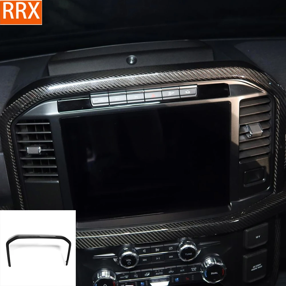 For Ford Raptor F150 2021 2022 2023 2024 Dashbaord Navigation Trim Panel Cover Real Dry Carbon Hardware Car Interior Accessories