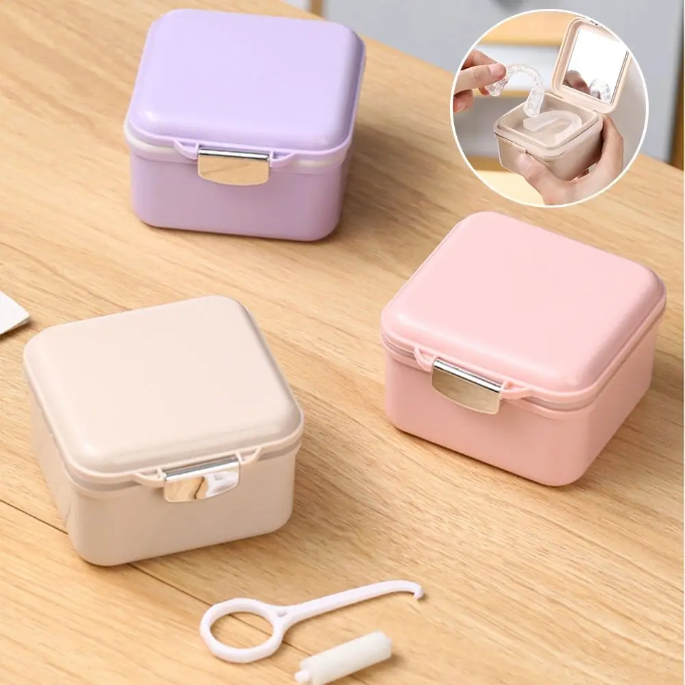 caixa-de-protese-dentaria-2-em-1-a-prova-de-poeira-com-espelho-cesto-de-drenagem-e-camada-dupla-para-limpeza-de-dentaduras