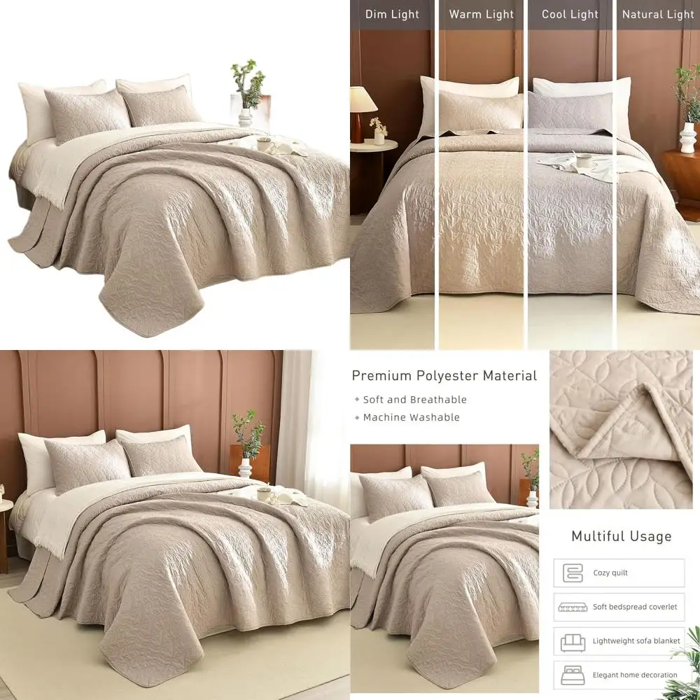 

Очень большой комплект одеял King, узор льняного листа, 120x120 см, легкое постельное белье из трех предметов на все сезоны