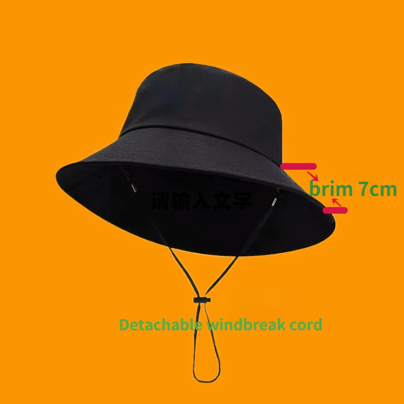 Women Large Size 57-60cm 60-63cm Men's  Bucket Hat Big Head Fisherman Black Beige Cotton Panama Cap Visor Basin Cap Beach Hat
