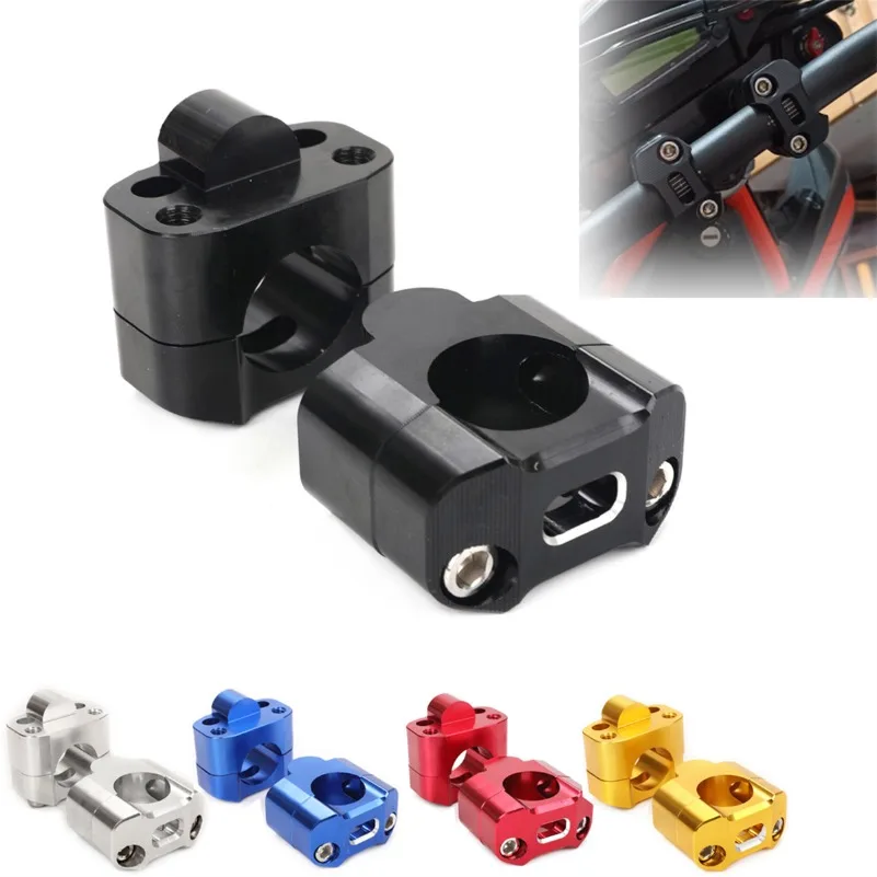 

1 pair CNC Aluminum Motorcycle Pit Dirt Bike Handlebar Fat Bar Adapter Handlebar Mount Riser Clamp 7/8" To 1 1/8 22mm To 28mm