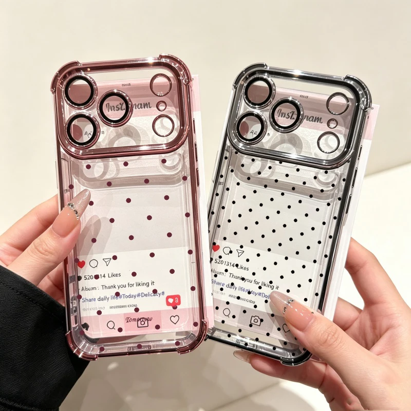 INS Black Polka Dot Phone Case For Samsung Galaxy A57 A27 A37 A56 A16 A15 A07 A06 A55 A36 A26 A54 S25 S26 Ultra Edge S24 FE Plus