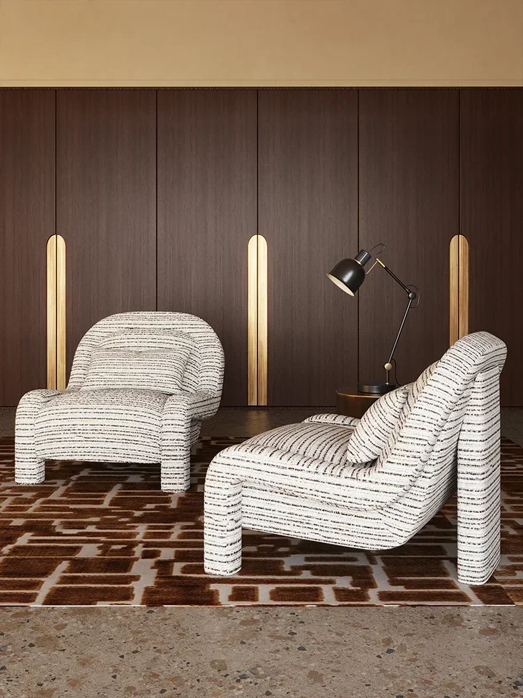 Leisure chair imported cotton and linen fabric small apartment minimalist living room single sofa chair study