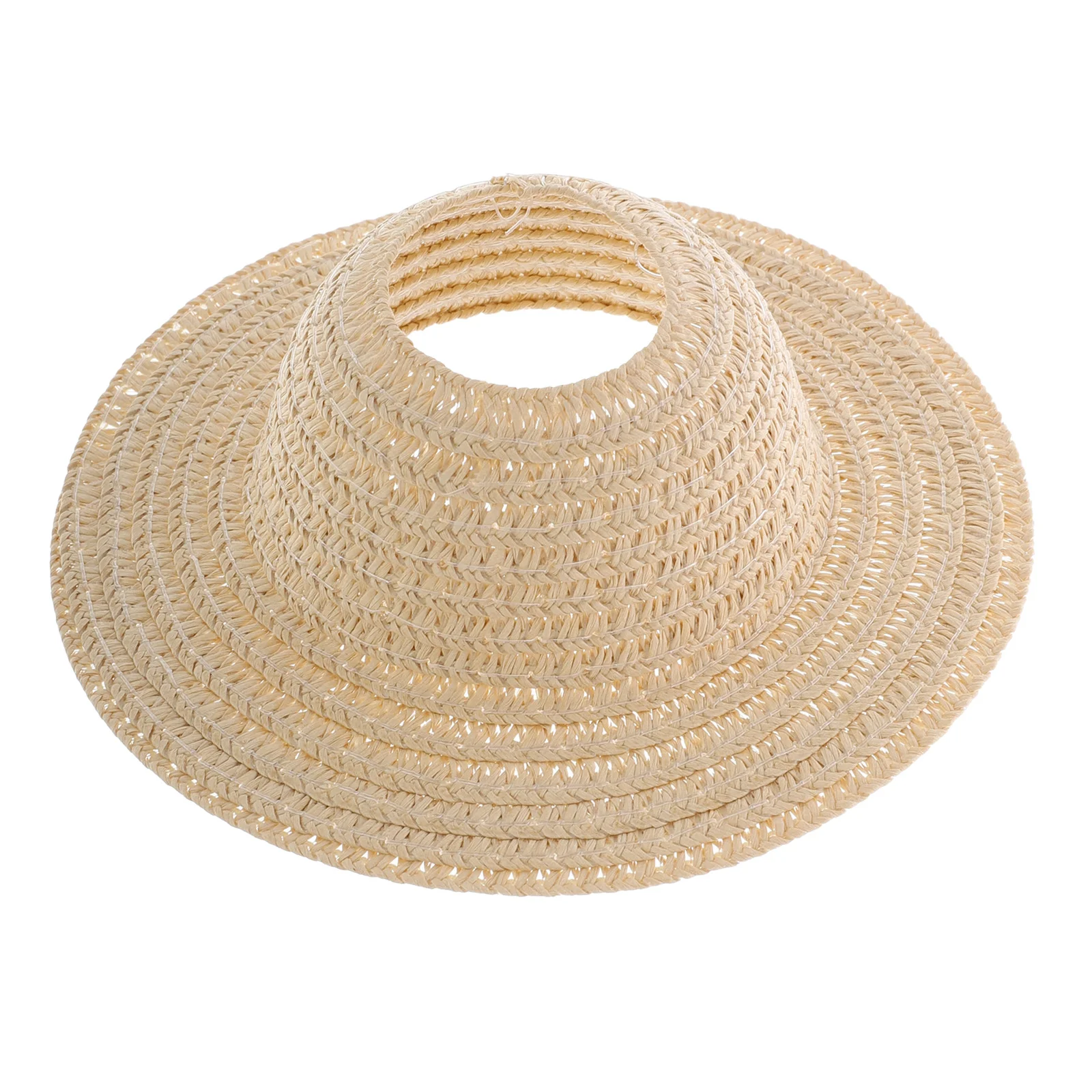 قبعات القش الصغيرة الجوف 13 سنتيمتر اليدوية المنسوجة القش قبعة الشريط الصيف ملحق Craft بها بنفسك الحرفية فستان دمية مصغرة القبعات #5