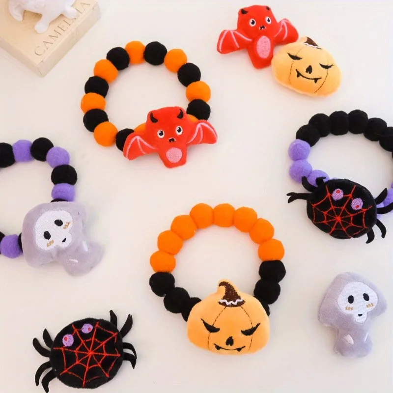 Halloween Pet Collar, Funny Pumpkin Decoration, Dog Collar, Elastic Rope, Furball Necklace, Meow Scarf