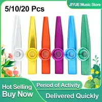 10/20 Uds Kazoo Metal colorido Kazoos Orff instrumentos musicales flautas diafragma boca Kazoos guitarra Mate ligero Kazoo