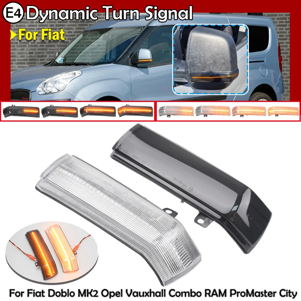 Dynamic LED Side Mirror turn Signal Light For RAM Promaster city fiat doblo opel combo 2015-