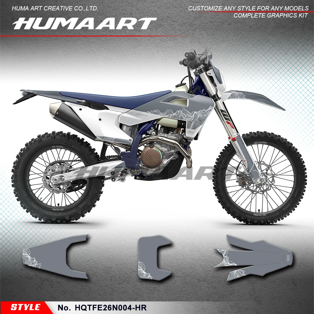 

HUMAART Graphics Sheet UV-resistant Vinyl for Husqvarna TE 125 250 300pro FE 350s 350pro 450 501s 2026 Sticker Complete, Shield