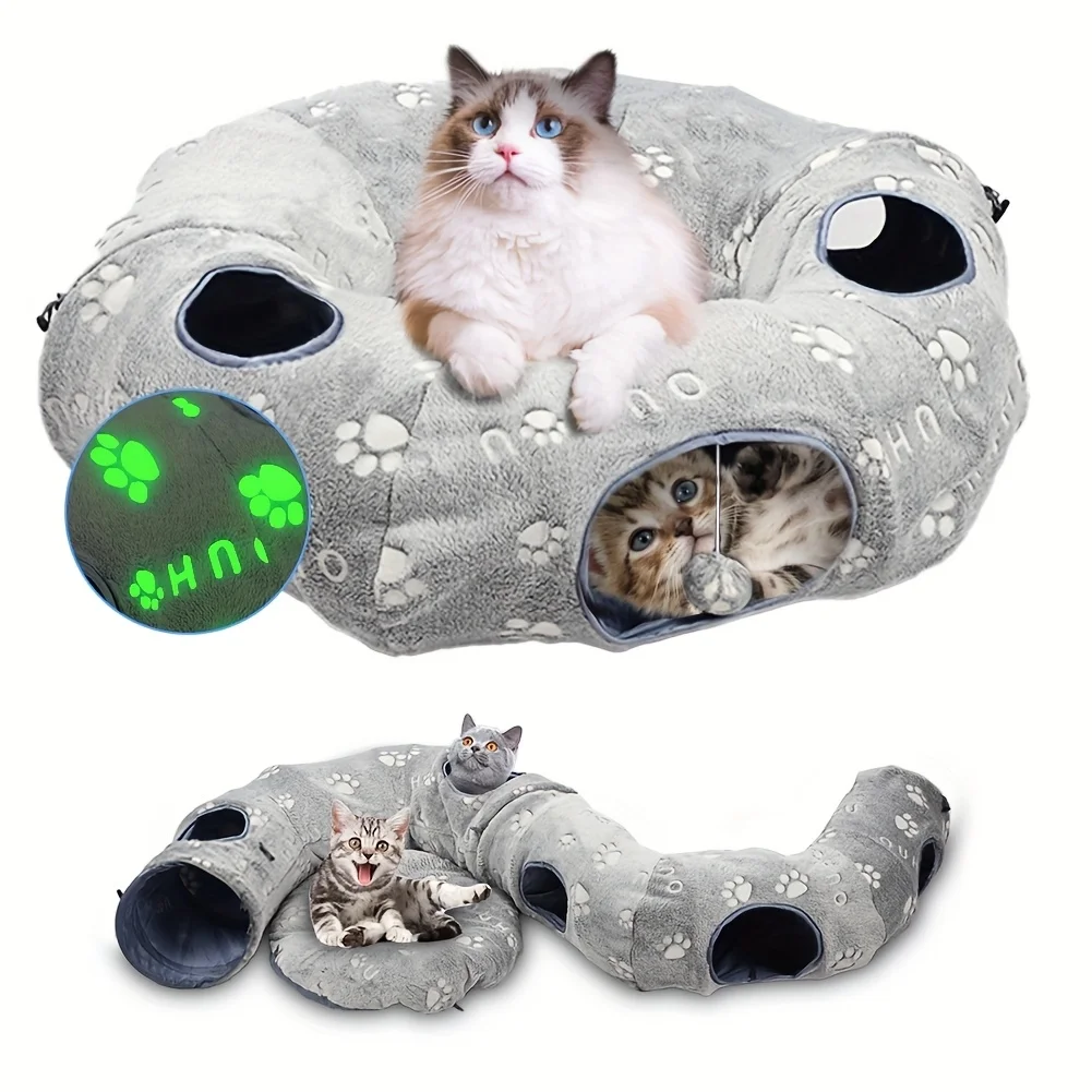 

Interactive Cat Toys with Cat Tunnel Bed, Bite Resistant Toy, Feather Toys, Balls And Fish, Cat Toys for Indoor Cats, A Birthday Gift for Cats JUYHGV