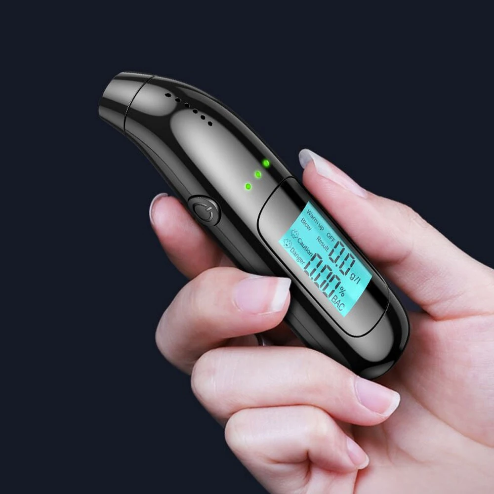 Automatic Alcohol Tester Non-contact Professional Breath Tester Recharge Breathalyzer Car Portable Air Detector Alcoholimeter