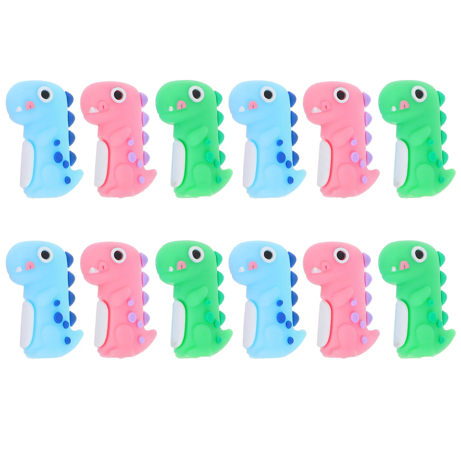 

12 Pcs Animal Pen Set Dinosaur Toppers Cute Charm Fun Pencil Decorations Classroom Rewards Silica Gel Student