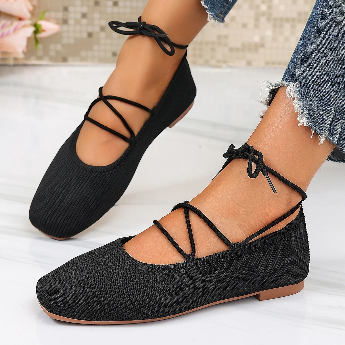 Fashion Butterfly-Knot  Women Flats with Shoes Casual Female Soft Footwear Round Toe Ladies Flats Slip on Shoes