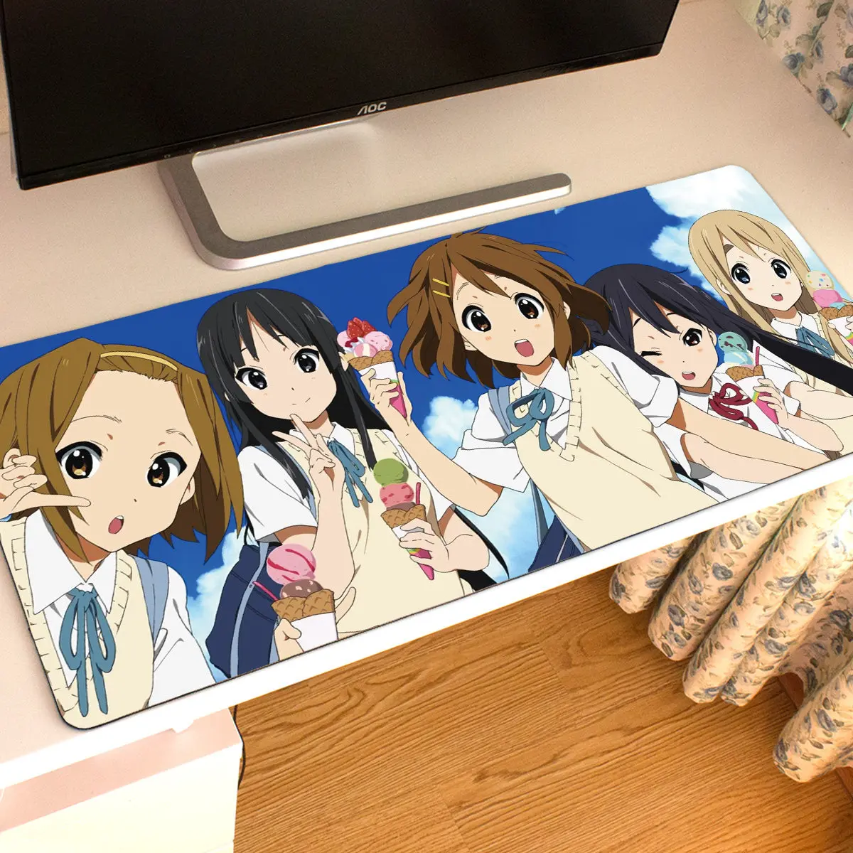 Pro Speed XXL School Band Anime Girl Gaming Mouse Pad Non-Slip Rubber Stitched Oversized Desk Mat for PC Gamer Durable