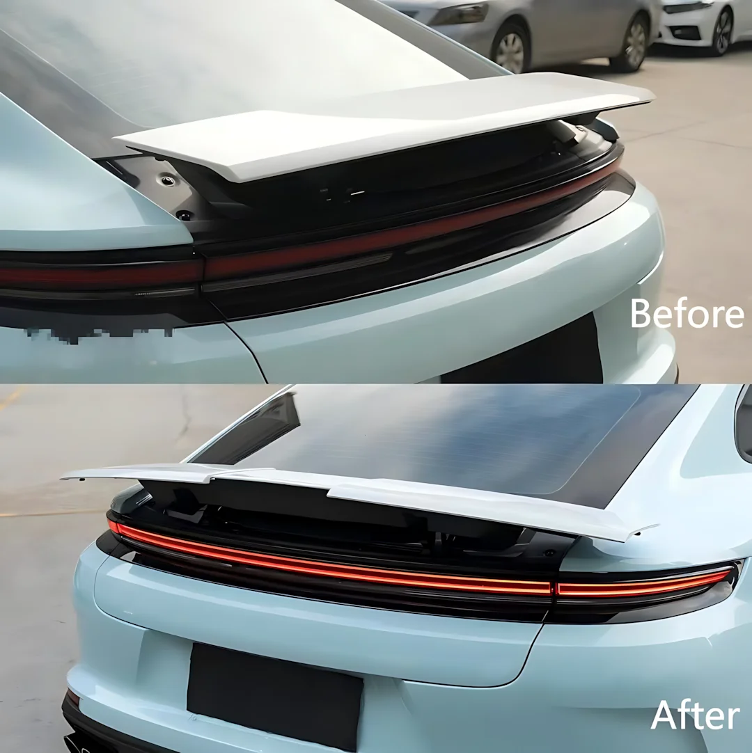 2017-2025 لـ 971-976 أجزاء أداء باناميرا توربو جديدة ثلاث طبقات قابلة للطي جناح خلفي كهربائي #4