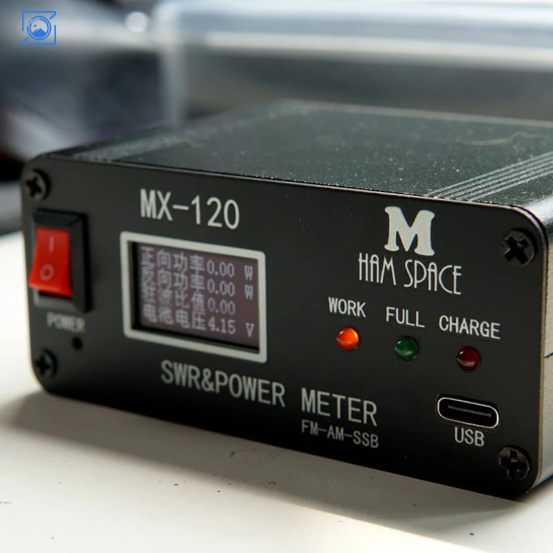 MX-120 Перезаряжаемый ваттметр мощности SWR 1,8–50 м 120 Вт FM-AM-SSB с OLED-дисплеем