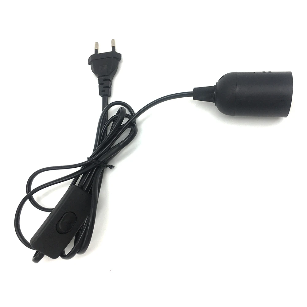 قاعدة مصابيح حامل مع مفتاح تشغيل/إيقاف كابلات سلك الطاقة معلقة قلادة LED تركيب المصابيح المصباح الكهربي المقبس الحبل الاتحاد الأوروبي/الولايات المتحدة التوصيل E27