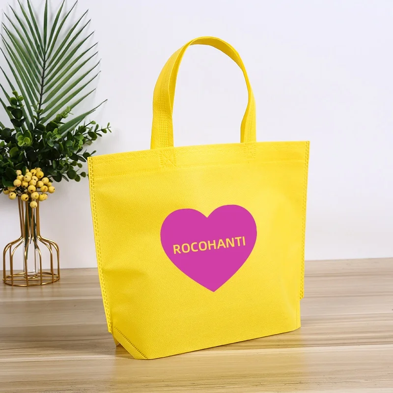

100pcs Popular Non Woven Tote Bags Lightweight Eco-friendly Custom Tote Hand Bag for Shopping Healthcare Nonprofits Trade Show