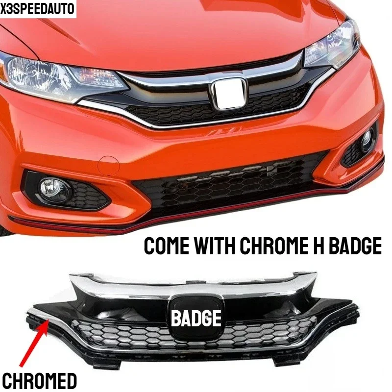 Fit For Honda 2014-2016 MK3 2017-2019 Mk4 Jazz/Fit Grill Racing Grills Modication Upgrade Replacement Front bumper Parts image 3