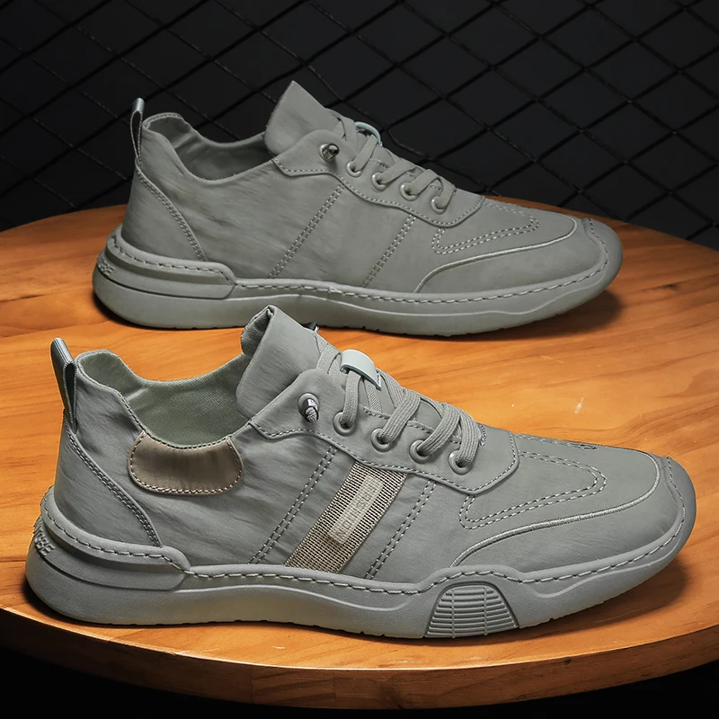 

Green Men Casual Shoes Ice Silk Canvas Shoes for Men Walking Shoes Outdoor Sneakers Male Breathable Footwear Tenis Hombres