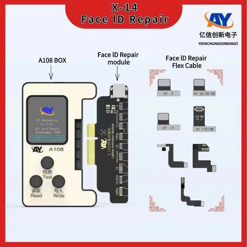 AY A108 Dot Matrix Repair Cable for Phone X-14 Pro Max Dot Matrix Projector Repair Face ID Lattice Battery Efficiency Clear