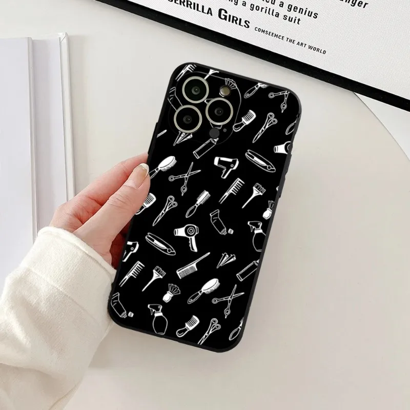 Hair Stylist Hairdresser Phone Case For Iphone 12ProMax 15 11 13 14 Pro Xs Max Mini Xr X 7 8 6 6s Plus Fundas Cover