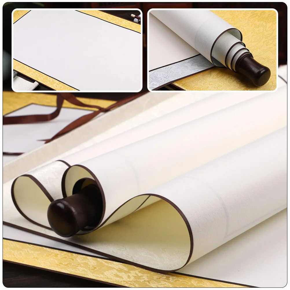 

Professional Blank Scroll Rice Paper for Chinese Calligraphy Writing Brush Artwork Decoration Multi-Function Portable Use