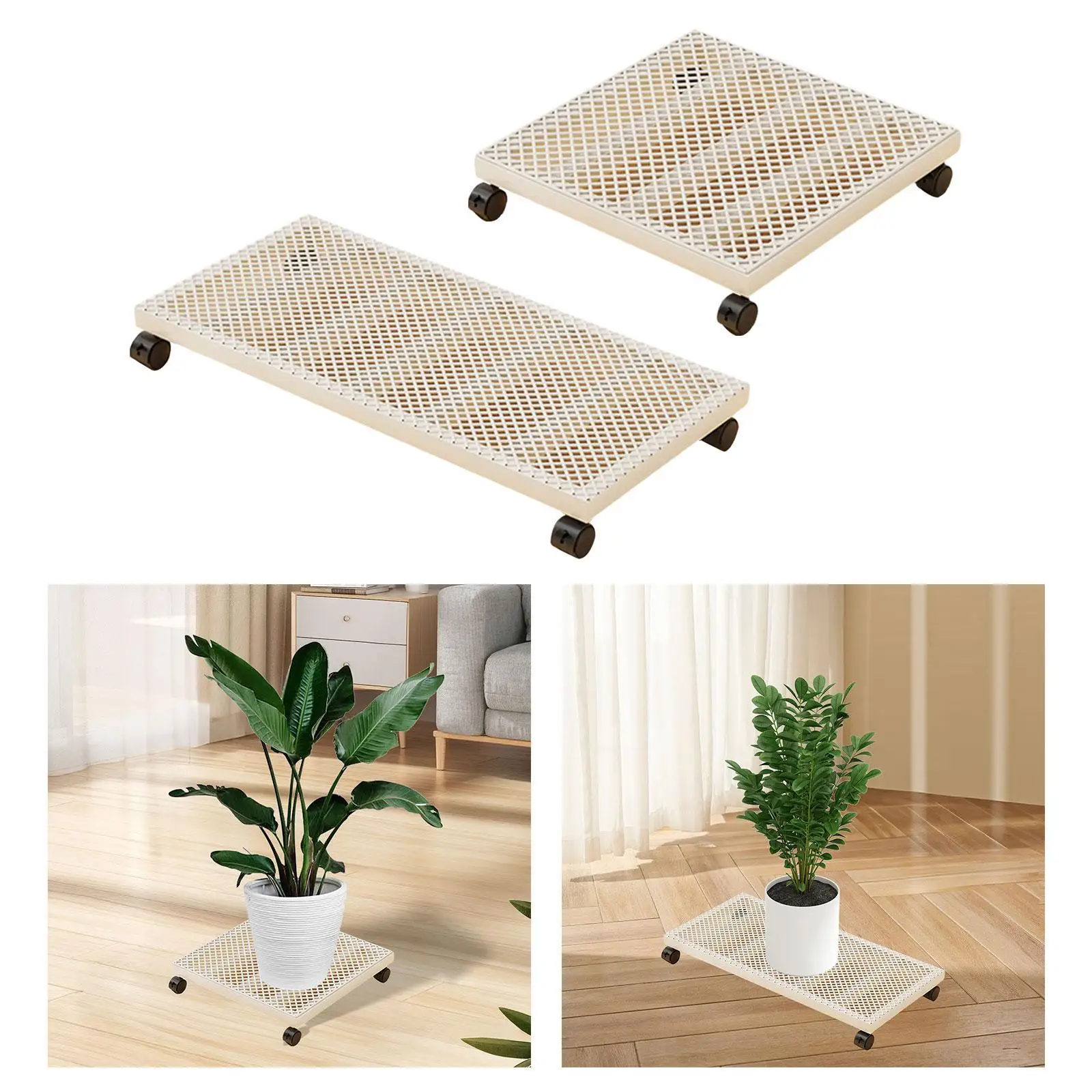 

Plant Stand with Lockable Wheels Versatile Potted Flower Stand Flower Pot Mover for Home Balcony Garden Deck Large Potted Trees