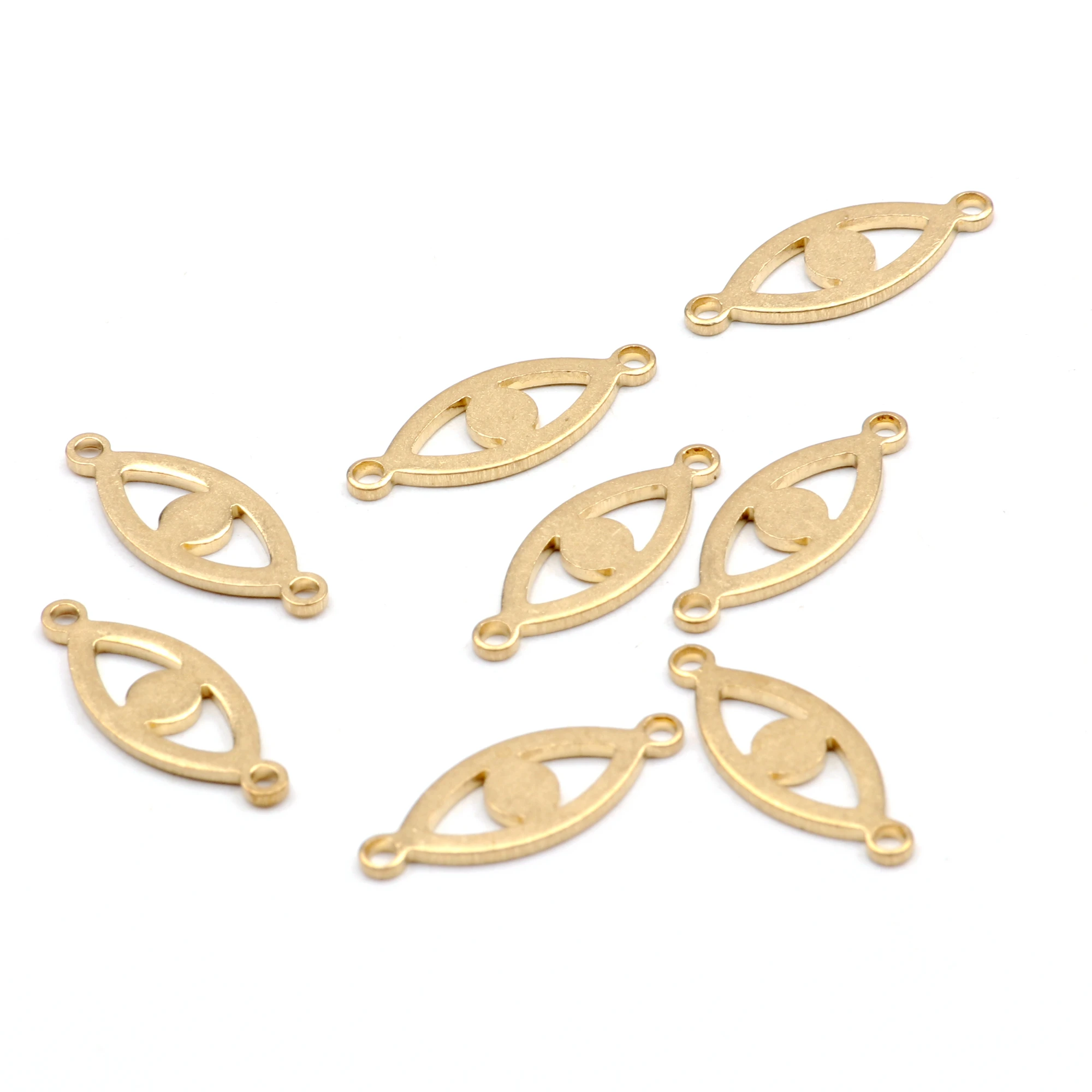 Hammered Brass Charms,Eyes Shaped connector,Findings Accessories For Diy Earrings Necklace Bracelet DIY Making,Jewelry Supplies