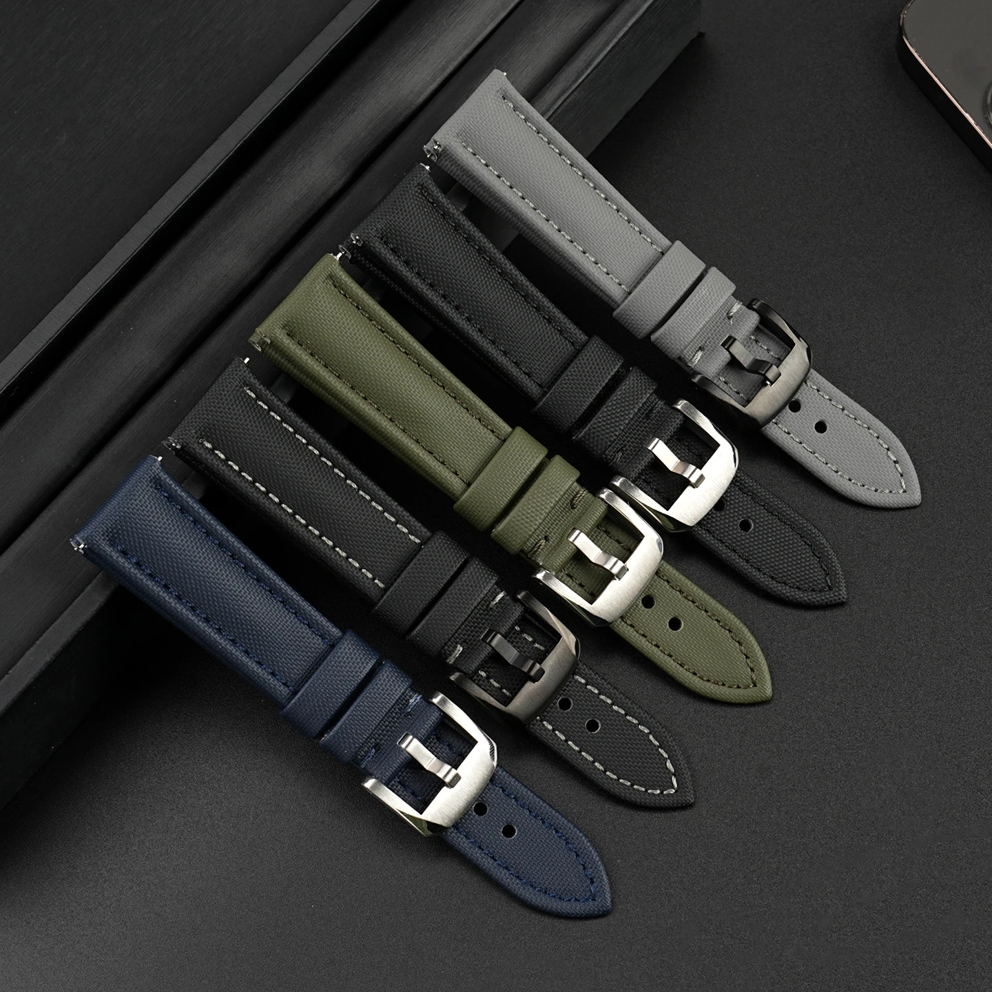 Correa de reloj de cuero con estampado de nailon Universal, 19mm, 20mm, 21mm, 22mm, para Longines CONQUEST L3.781.4 L3.782, correa de reloj de liberación rápida