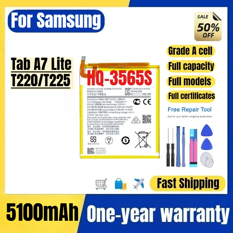 HQ-3565S for Samsung Tab A7 Lite/T220/T225 Tablet Battery  High Quality High Capacity Battery Replacement Bateria with Tools