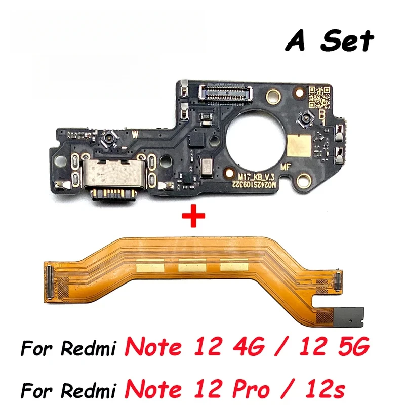 

Для Redmi Note 12 Pro Plus 5G / Note 12 4G USB-порт для зарядки, док-станция, разъем для зарядного устройства, гибкий кабель для основной материнской платы
