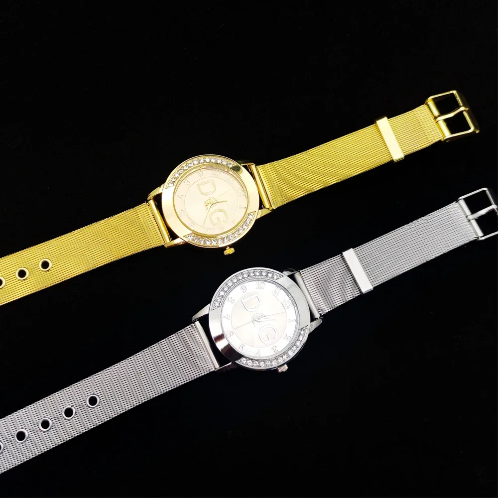 DQG-Reloj de cuarzo de acero inoxidable para Mujer, pulsera informal de marca de lujo a la moda europea, gran oferta, 2022