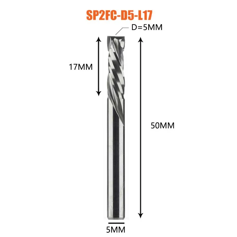 Compressie Frees Houtwerk Up & Down Cut Twee Fluiten Spiraal Carbide Frees Cnc Router Hout End Mill Cutter bits