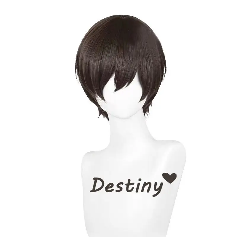 Ouran High School Host Club Haruhi Fujioka Cosplay Wig Brown Short Hair Rose Net Realistic Scalp view 5
