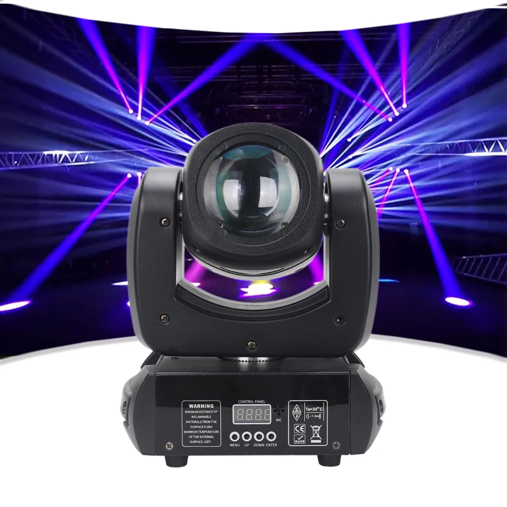 

100W Moving Head Spot Beam Lights 18 Prism 8color DMX512 DJ Stage Effect Lighting for Home Party Dance Disco Bar Music Show