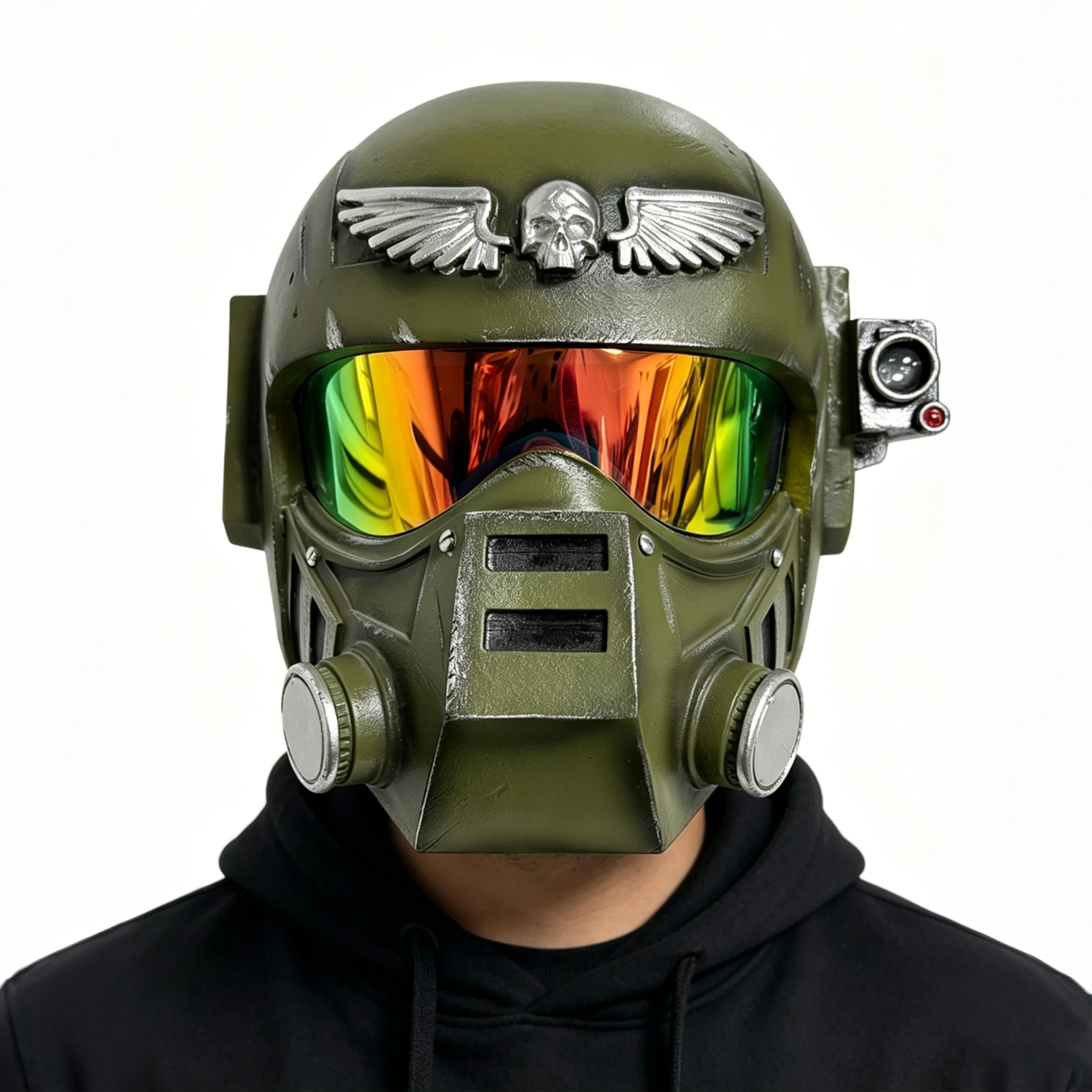 Astra Militarum Stil Soldatenhelm Sci-Fi Cosplay Harz-Requisite Erwachsenen-Rollenspiel Halloween Sammlerstück Geschenk