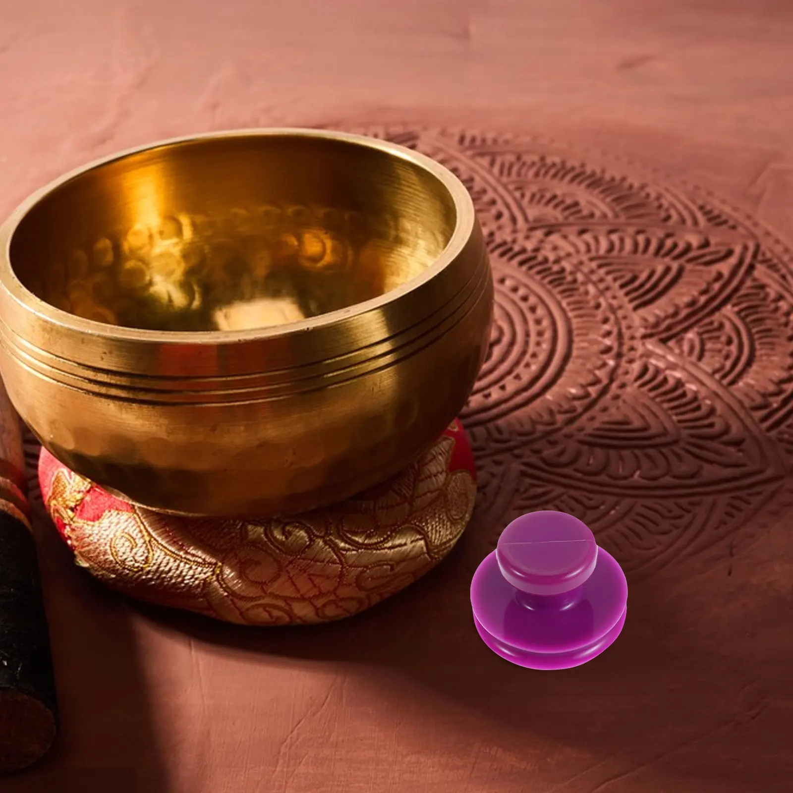 Singing Bowl Suction Handle Portable Rubber Grip Shock Absorbing Lifting Tool for Yoga Meditation Accessories