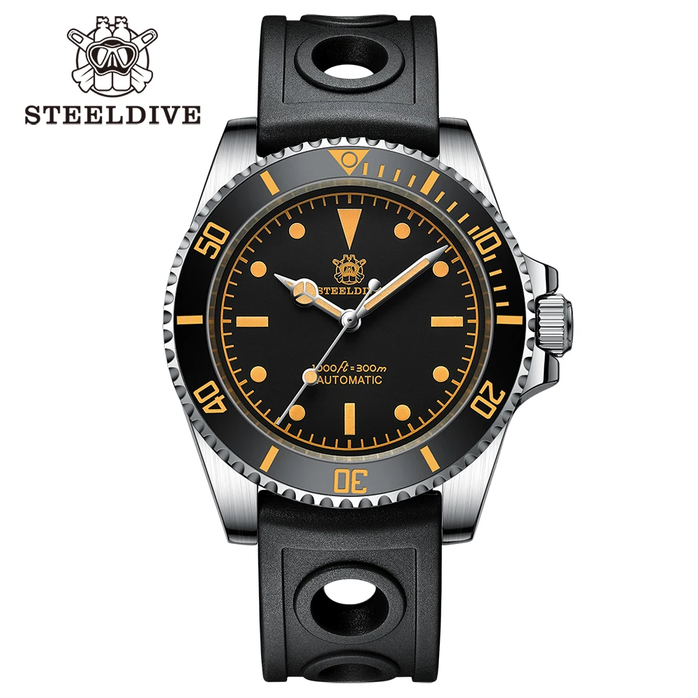 

Часы STEELDIVE SD1954V Мужские механические, швейцарские светящиеся водонепроницаемые наручные Ретро-часы для плавания с водным призраком, на заказ, 30 бар