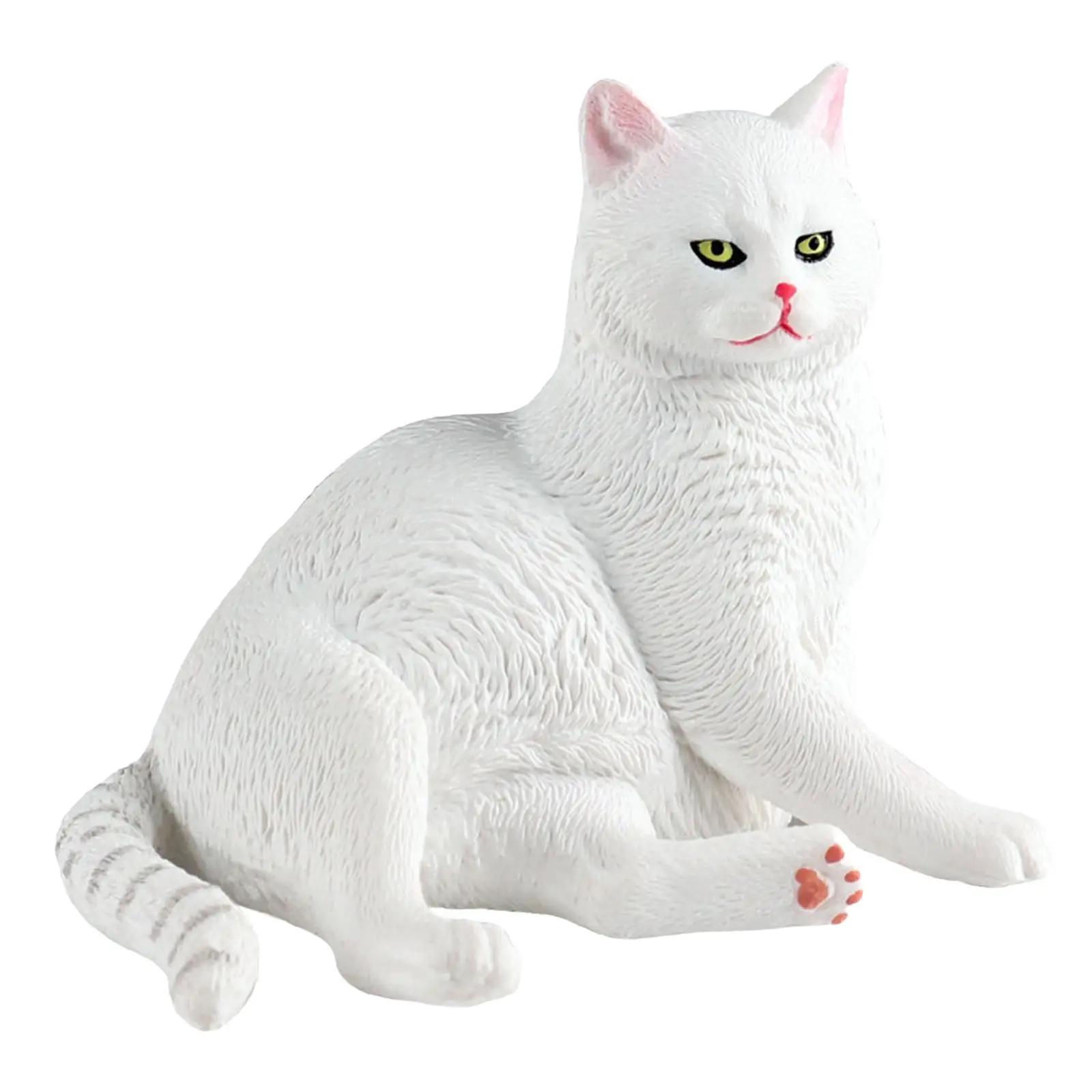 Lifelike Cat Figurine Sculpture, Tiny Feline Statue for Kids' Birthday Present