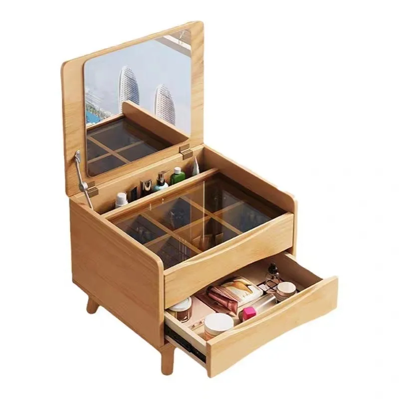 

Solid wood multi-functional small apartment bay window dresser bedroom dressing table storage cabinet integrated balcony