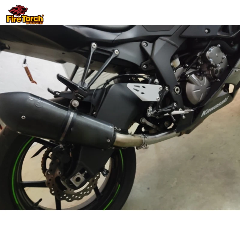 Para kawasaki zx6r zx 6r ninja 636 2009 - 2022 anos de escape da motocicleta modificado mid link tubo conectar silenciador original