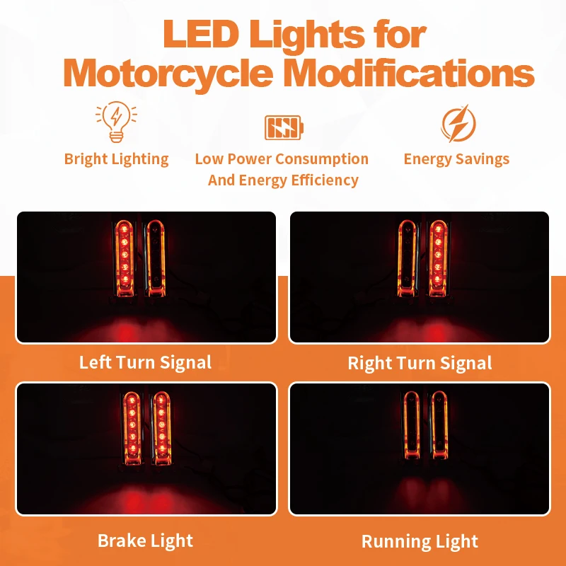 Motorcycle LED Saddlebag Turn Signal Running Brake Light Kit for Harley Touring Electra Street Glide Road King 2014-Up