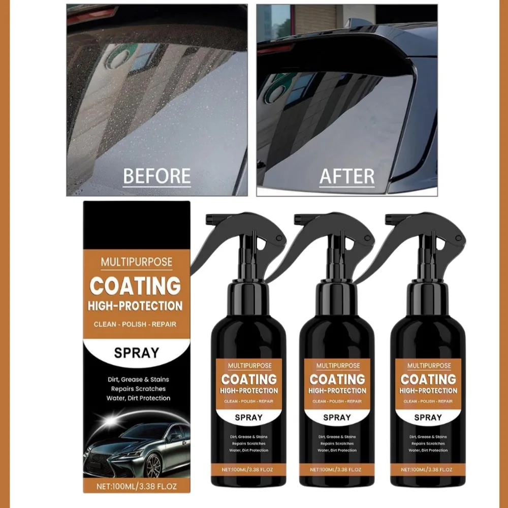 

3 в 1, спрей для быстрого покрытия автомобиля с высокой степенью защиты для ухода за автомобильной краской, прочный защитный рисунок