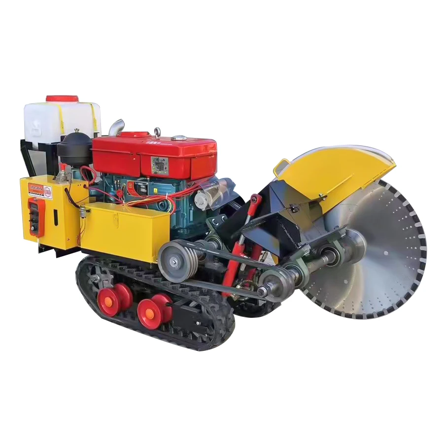آلة قطع الطرق بجهاز التحكم عن بعد من نوع الديزل الزاحف قاطع الخرسانة الأوتوماتيكي منشار محرك الديزل قاطع الطريق قطع الخرسانة