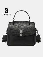 Zency Genuine Leather Women's Handbag Stone Vintage Tote Bag Luxury Brand Female Crossbody Fashion Shoulder Satchel For OL