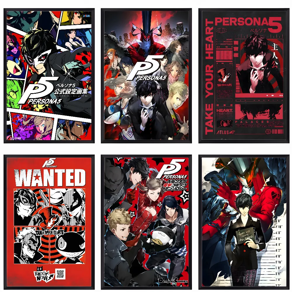 Classic Anime P-Persona 5 Poster HD art sticky wall waterproof home living room bar office aesthetic decoration