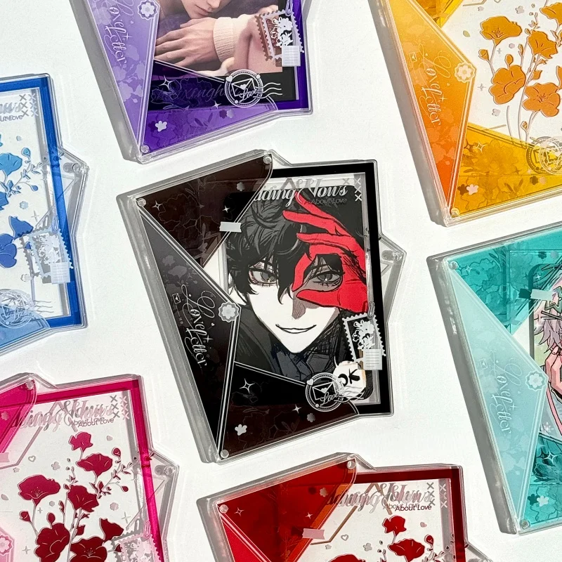 Floral Letter Acrylic Card Case, Vintage Style Frame for 3/4/6‑Inch K‑Pop Photocard, Postcard & Anime Collectible Goods Display