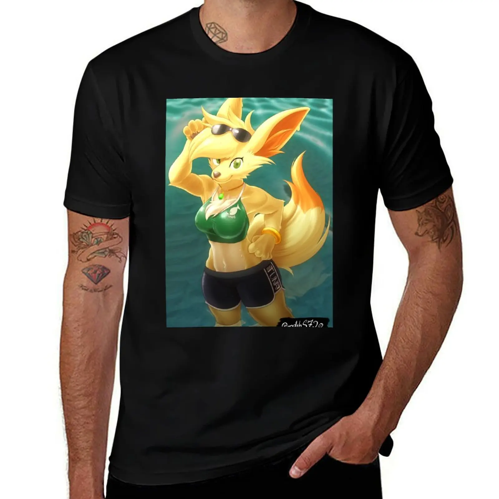 Anthro fennec fox T-Shirt Cool Feeling Summer Tee Shirt T-Shirt